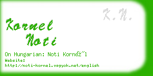 kornel noti business card